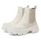 Bota Coturno Feminina Tratorada Chelsea Off White