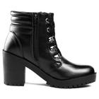 Bota Coturno Feminina Tratorada Macia E Conforto Aos Pés Bico Redondo Look Urbano Balada Noite