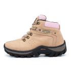 Bota Coturno Feminino Adventure Americano em Couro Bege Polo Urban