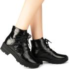 Bota Coturno Feminino Box Brilhoso Preto Dakota G5291