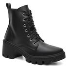 Bota Coturno Feminino Cadarço Moda Urbano Elegante Confortável Sola Tratorada