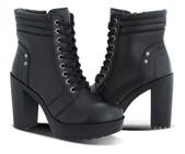 Bota Coturno Feminino Casual Macia Tratorada Salto Alto Leve