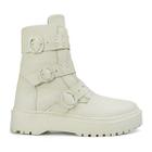 Bota Coturno Feminino Couro Cloe Power Off White