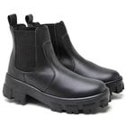 Bota Coturno Feminino Elástico Moda Moderno Elegante Confortável Sola Tratorada