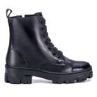 Bota Coturno Feminino Militar Tratorado Botina Zíper Cadarço Estilo Conforto