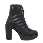 Bota Coturno Feminino Salto Alto Cano Curto Tratorada