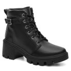 Bota Coturno Feminino Salto Médio Ankle Boot Fivela Lareral