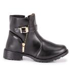 Bota Coturno Feminino Tendencia Black Tratorada E Reforçada