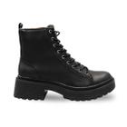 Bota Coturno Freeway Couro Plataforma Ziper Cadarço Preto Petra 04 3981