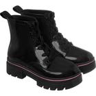 Bota Coturno Infantil Feminino Tratorado Preto Camin