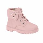 Bota Coturno Infantil Menina Molekinha Pelo Snow- Rosa