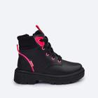 Bota Coturno Infantil Pampili Duda Preto Pink Flúor 681.008