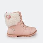 Bota Coturno Infantil Pampili Rubi Com Pelúcia Rosa 141.056