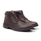 Bota Coturno Masculina Cano Curto Cadarço Zíper Conforto