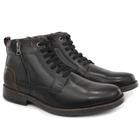 Bota Coturno Masculina Couro Cano Curto Zíper Conforto