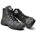 Bota Coturno Masculina Tática Exercito Couro Cano Baixo Camuflada Militar