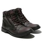 Bota Coturno Masculina Zíper Cadarço Conforto Moderna Casual