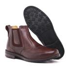 Bota Coturno Masculino Calce fácil Couro Anti-Stress Cano Curto Conforto Resistente