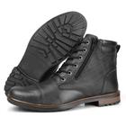 Bota Coturno Masculino Cano Curto Cadarço Detalhe Zíper Lateral Moda Urbano