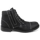 Bota Coturno Masculino Moda Casual Trilha Adventure Cadarço Ziper Sola Leve Antiderrapante Dia a Dia