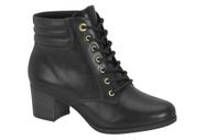 Bota Coturno Modare Ultraconforto Cano Curto e Salto Bloco 7072.103 Feminina-Preta