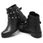 Bota Coturno Mulher Preta Elegante e Estilosa Cano Curto Inverno