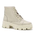 Bota Coturno Off White Cano Curto Tratorada Conforto 21500