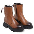 Bota Coturno Salto Feminino Vega Cano Médio Café G-Stock