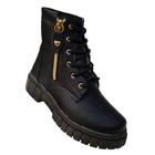 Bota Coturno Salto Tratorado Infantil Off White Preto Blogueira Plataforma Menina Nº 28 ao 36 Luxo