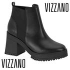 Bota Coturno Vizzano Feminino Cano Baixo Salto Médio Lançamento inverno 2024