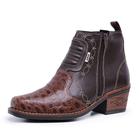 Bota Country Couro Legitimo Ziper Butina Texana Rodeio Cavalgada