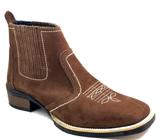 Bota country estilo texana numero 38 couro nobuck solado todo costurado bico quadrado