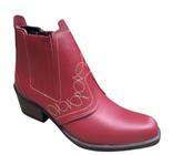 Bota Country Feminina Botina Mulher Salto Carrapeta Solado Leve Macio em Borracha Costurado R 3636