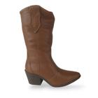 Bota Country Feminino Dakota Cano Médio Couro Castanho