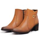 Bota Country Luxo Montaria Cano Baixo de Couro, Salto de 2 cm Mod.1240 Pelica