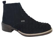 Bota Country Masculina arame Couro aramado 4ssss - nobuck preto - 4ssss calçados