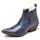 Bota Country Masculina Bico Fino Top Franca Shoes Azul