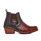 Bota Country Masculina em Couro Solado Costurado Marrom