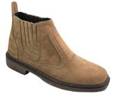 Bota Country Texana Casual Social Botina Couro Nobuck Solado Borracha Costurado Modelo 2550 Forte