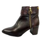 Bota Couro Chocolate Cano Baixo Feminina