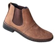 Bota Couro Nobuck Estilo Chelsea Botina Casual Jovem Botinha Masculina Solad Borracha Costurado 2965