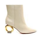 Bota Couro Off White Cano Curto Cecconello 2201001-6