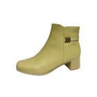 Bota Couro Off White Com Detalhe Usaflex Feminina