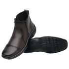 Bota De Couro Masculino Zíper Sola de Borracha