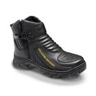 Bota de Couro Motociclista Zíper Trava Lateral Original Via Livre