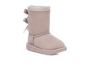 Bota de moda UGG T Bailey Bow II para meninas, Pale Smoke - 8T