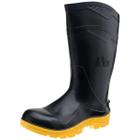 Bota De Pvc Preta e Amarelo Sem Forro S/B