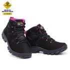 Bota de Segurança Coturno Arizon EPI Couro Legítimo CA Cor Black and Pink - MasterBoots