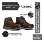 Bota De Segurança Marrom Sapato Botina Nobuck Bae Ca 40872 EPI Segurança - Bracou