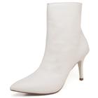 Bota Ellas Online Cano Curto Salto Médio Napa Off White